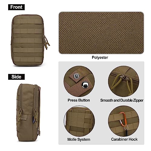 Mardingtop Molle Tactical Utility Pouch, EDC Admin Pouch Bag, Molle Attachment Military Modular Attachment - color: khaki