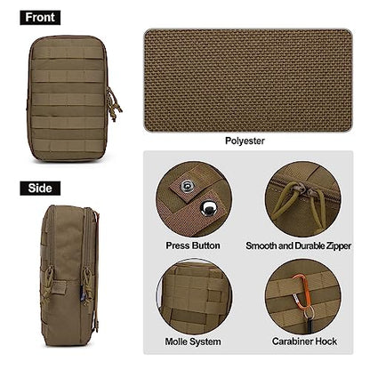 Mardingtop Molle Tactical Utility Pouch, EDC Admin Pouch Bag, Molle Attachment Military Modular Attachment - color: khaki
