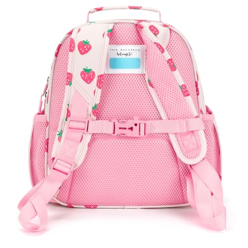 mibasies Toddler Backpacks for Girls 2-4: Little Kid Bookbag for Preschool Prek Daycare Strawberry Pink - color: Strawberry Pink, style: Toddler-12"h(not Fit Folder)