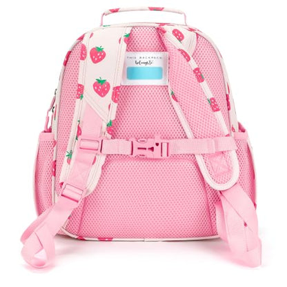 mibasies Toddler Backpacks for Girls 2-4: Little Kid Bookbag for Preschool Prek Daycare Strawberry Pink - color: Strawberry Pink, style: Toddler-12"h(not Fit Folder)