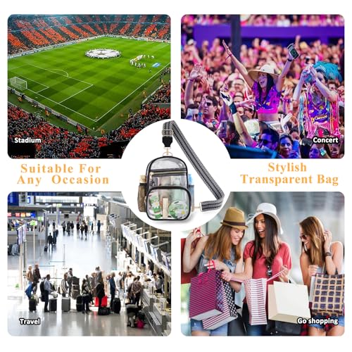 Clear Bag Stadium Approved Events Concerts Sports Outdoors Water Bottle Holder,Clear Purse for Women Men Handbags - color: 1# Black-c
