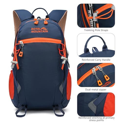 Hiking Backpack for Men Women,20L Lightweight Waterproof Travel Camping Backpack Hiking Daypack for Cycling Running(With Rain-cover) - color: Deep Blue