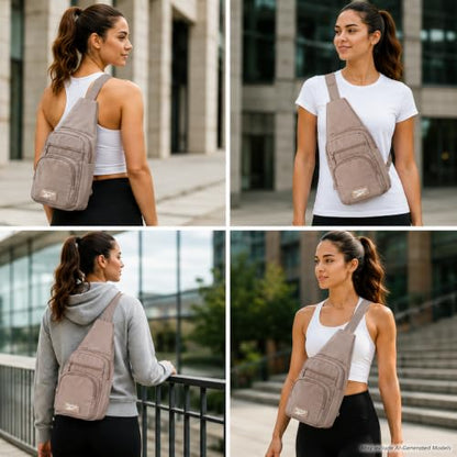 Reebok Unisex Crossbody Bag - Convertible Compact Durable Cross Body Bag for Women and Men - Gym and Travel Essentials, Size One Size, Cosmos Mocha - color: Cosmos Mocha