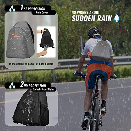 Camera Sling Backpack Waterproof for DSLR Camera with Rain Cover,Black - color: Black, size: Large