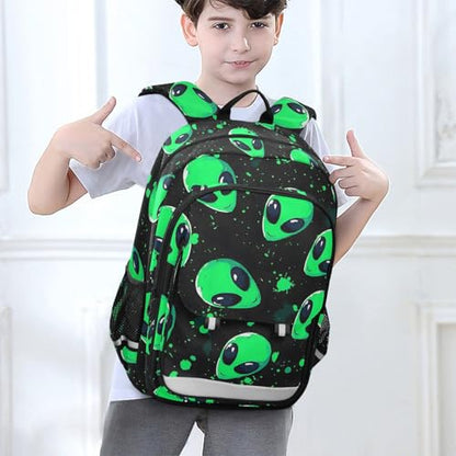 ALAZA Alien Space Doodle Fun Laptop Backpack Purse for Women Men Travel Bag Casual Daypack with Compartment & Multiple Pockets - color: Alien