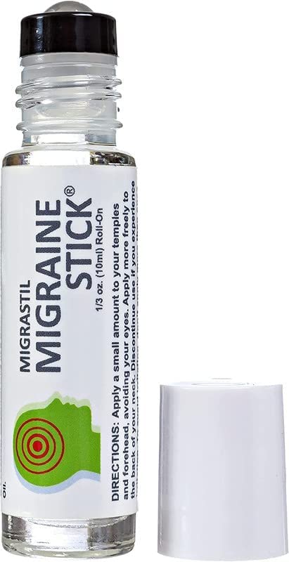 Basic Vigor Migrastil Migraine Stick Rollon - Fast Cooling Comfort for Your Head 3-Pack. Aromatherapy with Peppermint & Other Essential Oils. Metal Roller. Made in USA by Basic Vigor - size: 0.3 Ounce (Pack of 3)