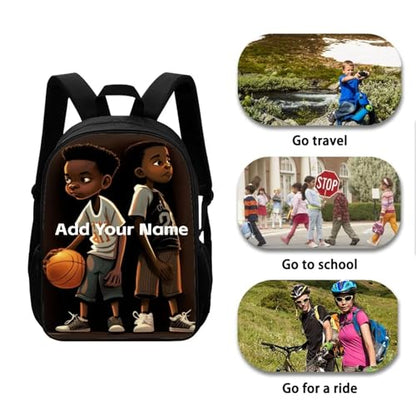 Afro Backpack for Boys 8-12/10-12 Bookbag Boys Kindergarten School Bag Girls African Kids Black Book Bag with Side Pocket Personalized Student Schoolbag - color: African Black Girl-13