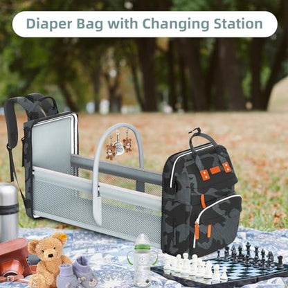 ISMGN Diaper Bag Backpack with Changing Station, Large Diaper Bag, Multifunctional Diaper Bag, Baby Bag, Camo - color: Updgrade Camo