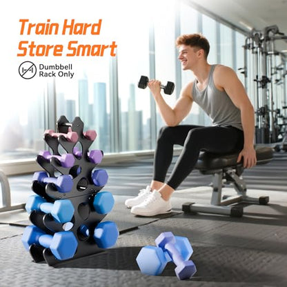 4 Tier Dumbbell Rack, Weight Rack For Home Gym, Dumbbell Stand for Free Weights - size: 5 tier (new model)