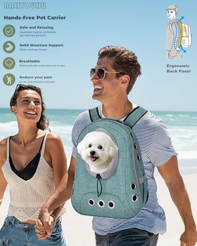 Small Dog Cat Chest Backpack Carrier,Large Space Ventilated Front Facing Backpack Carrier for Puppy,Lightweight Doggy Backpack for Hiking,Camping,Travel,Outdoor,Max 12 lbs(Cyan) - color: Cyan