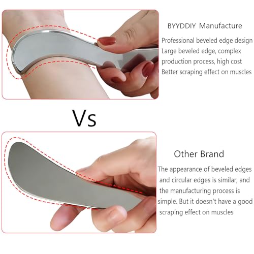 BYYDDIY SD 2 in 1 304Stainless Steel GuaSha Muscle Scraper Tools Set,Scar Tissue Tool,Physical Therapy Tools,Muscle Scraping Tool,Massage Scraper,IASTM Tools,Soft Tissue Massage Tool (SD2)