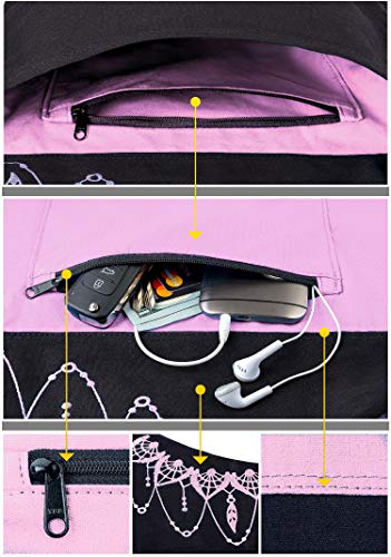 Yoga Mat Bag – Versatile Yoga Bag with Mat Straps & Storage Pockets, Holds Yoga & Pilates Mats, Lightweight & Durable - color: Black & Pink