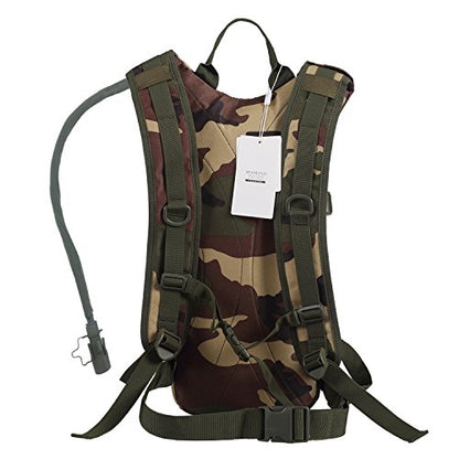 Hydration Backpack with 3L Water Bladder for Hiking and Climbing - color: Woodland