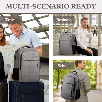 Extra Large Laptop Backpack, 18.4 Inch Travel Backpack, Big Sturdy TSA-Friendly College Computer Bag, Gifts for Men & Women, Gray - color: Grey, size: 18.4 Inch(45L)