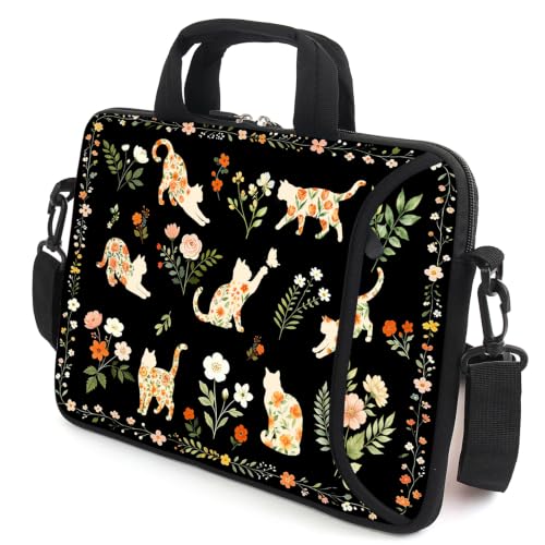 AMARY 15.4" 15.6" laptop sleeve adjustable shoulder strap with handle accessory pocket for men women (Cat-2) - color: Cat-2