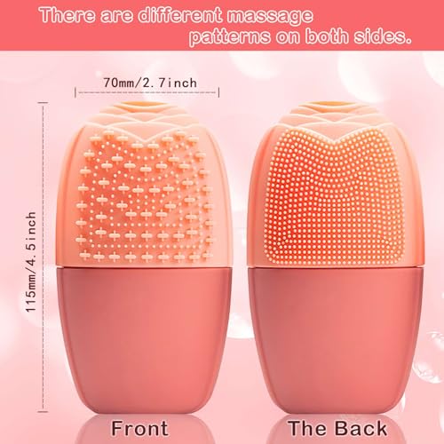 XHJRI Ice Face Roller Massager,Ice Cube Roller for Face, Eyes and Neck Naturally Conditioning and Skin Care,De-Puff Eye Bags,Reduce Migraine Pain,Reusable Massage Silicone Ice Mold (New Pink) - color: New Pink