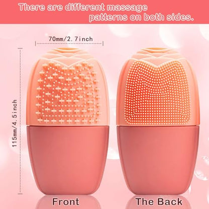 XHJRI Ice Face Roller Massager,Ice Cube Roller for Face, Eyes and Neck Naturally Conditioning and Skin Care,De-Puff Eye Bags,Reduce Migraine Pain,Reusable Massage Silicone Ice Mold (New Pink) - color: New Pink