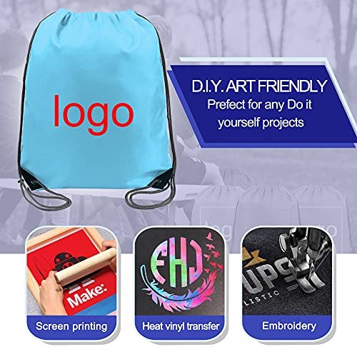 BeeGreen Drawstring Backpack Bags 20,30,50 Packs Reflective String Bags for Gym Sport Trip Cinch Sack DIY for Women Men - color: White Black Red Royal Blue Navy Blue Sky Blue Purple Grey Yellow Green Cerise