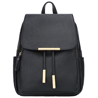 KKXIU Trendy Leather Backpack Purse for Women and Ladies Shoulder Travel Daypacks Bags (A-Black) - color: A-black, style: Backpack