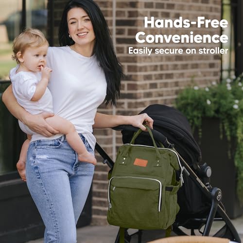 KeaBabies Baby Diaper Bag Backpack - Large Baby Bag for Boys, Girls, Waterproof Multi Function Travel Diaper Backpack with Changing Pad, Durable Travel Essentials for Moms and Dads (Coffee Brown) - color: Coffee Brown