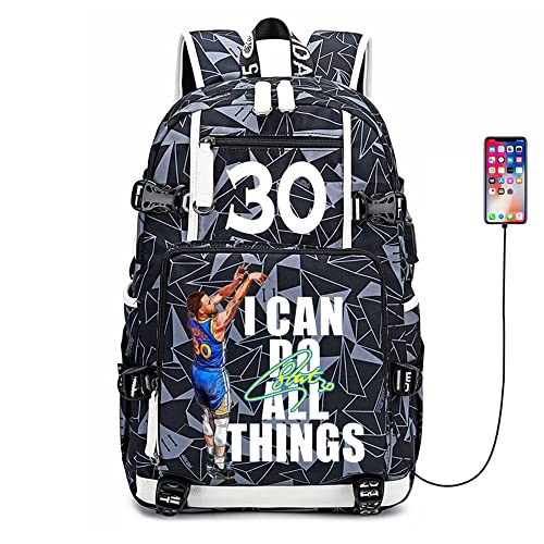Basketball Player 30 Multifunction Backpack Travel Laptop Fans bag For Men Women - color: Grey - 1