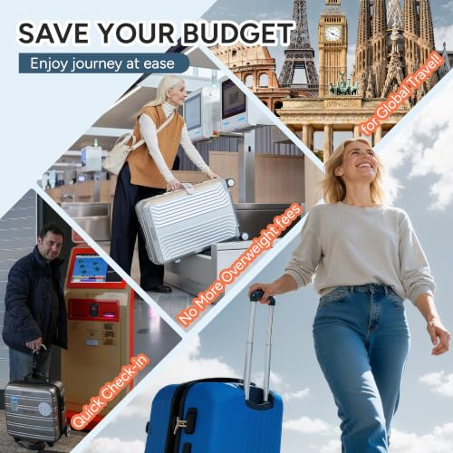 travel inspira Digital Luggage Scale – Portable Hanging Suitcase Weight Scale for Travel, 110 lb Capacity, Backlit LCD Display, Prevents Airport Overweight Fees, Battery Included - color: Silver