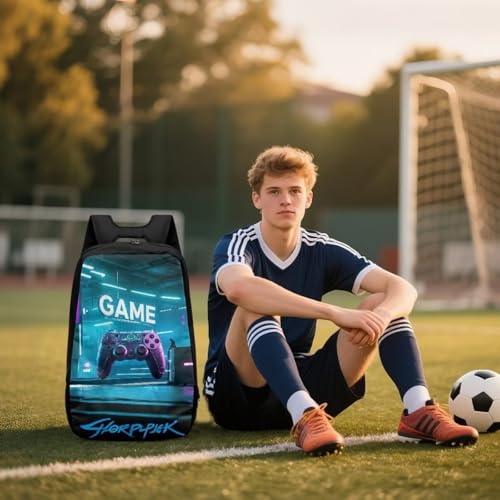 Basketball Backpack With Separate Ball Compartment And Shoes Fit Basketball Volleyball Football - color: Cyberpunk Game