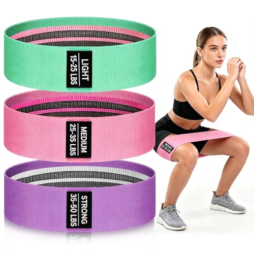 OKbulter Resistance Bands for Working Out, 3 Levels Exercise Bands Set for Legs, Hips, Strength Training, Pilates, Yoga and Rehab for Women & Men