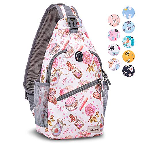 ZOMAKE Sling Bag,Small Crossbody Sling Backpack,Water Resistant Shoulder Daypack for Travel,Anti Thief Chest Bag for Hiking(Cosmetic White) - color: Cosmetic White
