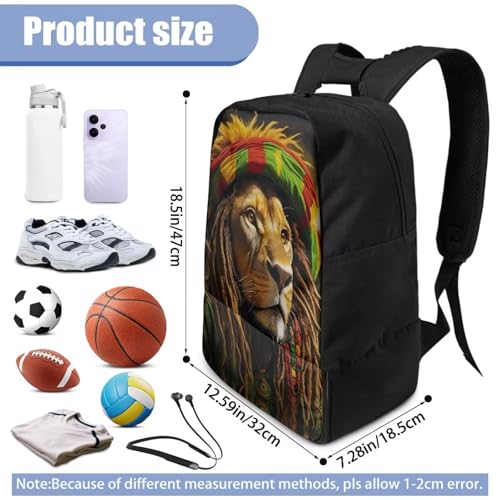 Basketball Backpack With Separate Ball Compartment And Shoes Fit Basketball Volleyball Football - color: Rasta Lion