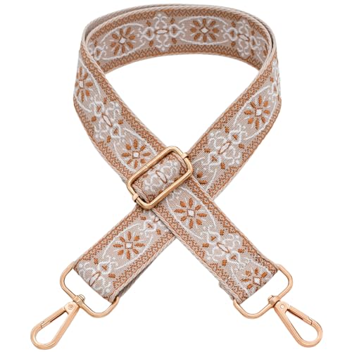 Replacement Purse Strap Shoulder Strap Adjustable Crossbody Strap for Women Crossbody Wide Shoulder Bag - color: Camel Star-gold Metal