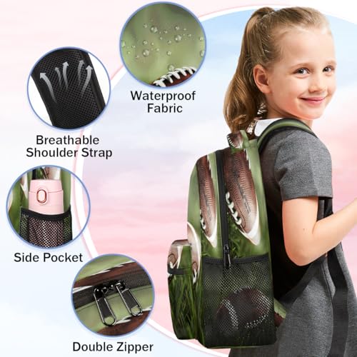 American Football Ball Backpack with Chest Strap, Casual Backpack for Women Men, 16 Inch Daypack for Travel Work, Rugby - color: Brown