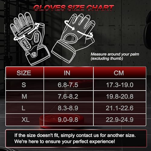 COFIT Weight Lifting Gloves for Men Women, Workout Gloves with Wrist Wrap Support, 5MM SBR Palm Padding, Half Finger Breathable Gym Gloves with Non-Slip Grip for Weightlifting, Training, Pull Ups - size: Medium