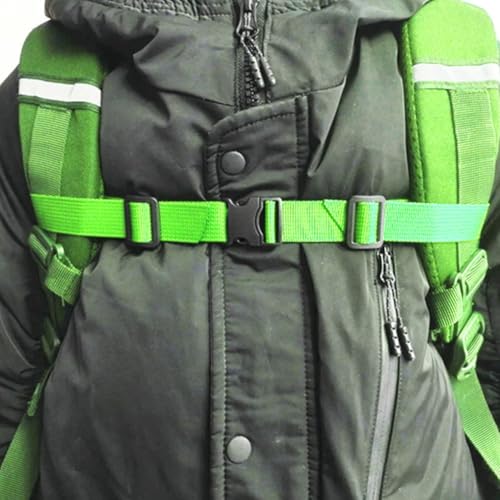2 Pack Backpack Chest Strap Add On, Universal Elastic Backpack Sternum Strap, Adjustable Chest Belt with Quick Release Bucklee, Backpack Accessories for Travel, Hiking, Camping - color: green+orange