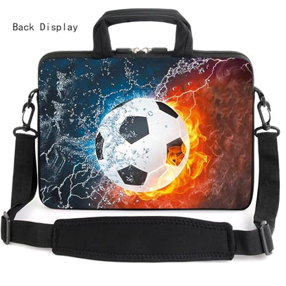 AMARY 17" Laptop Shoulder Bag Carrying Case Adjustable shoulder straps, comfortable handle, front pocket for storing mouse (Soccer) - color: Soccer