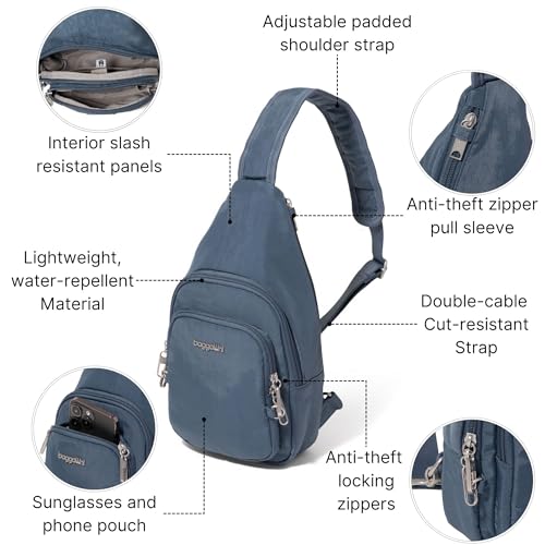 Baggallini Securtex Anti-Theft Daytripper Sling - color: Mist