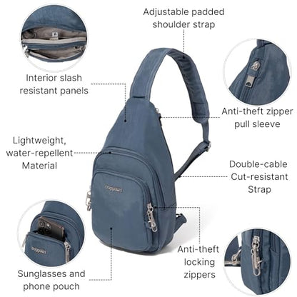 Baggallini Securtex Anti-Theft Daytripper Sling - color: Mist