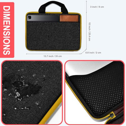 Hseok Laptop Case 13.3-14 inch Sleeve, TSA Computer Handbag Water-Resistant and Shockproof Bag Compatible with MacBook Pro/Neo 14", Mac Air/Pro 13.3" and 13"-14" Notebooks Chromebooks,Black-Yellow - color: Black-yellow