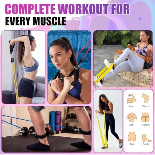 Duraaamo Resistance Bands Set, Long and Fabric Loop Bands for Working Out Exercise Stretching & Physical Therapy – Booty, Glute, Mini & Ankle for Home, Gym, Travel & Rehab