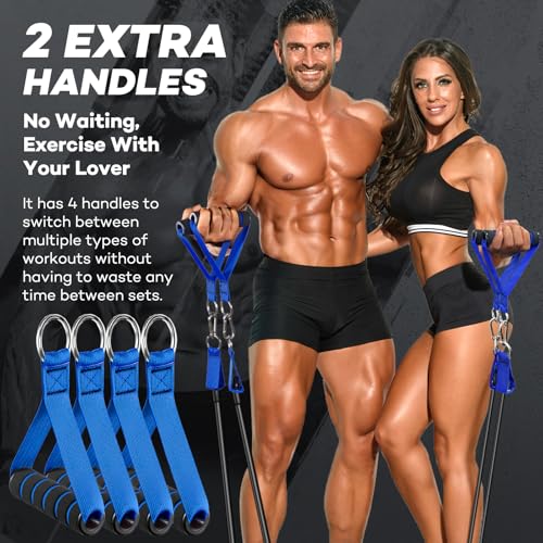 Heavy Resistance Bands for Working Out, NITEEN Resistance Bands with Handles Weight Exercise Bands for Men Women, Workout Bands with Door Anchor and Ankle Straps Strength Training Equipment - size: 310lbs