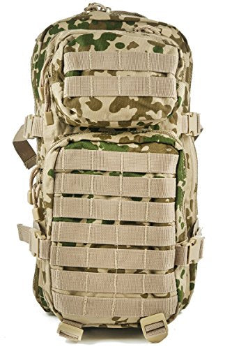 Mil-Tec Unisex Assault Pack - Rugged Durable Lightweight Ergonomic Versatile Tactical Outdoor Camping Hiking Backpack with Adjustable Padded Shoulder Straps & MOLLE Loops, Tropical Camo, 20L - color: Tropical Camo, style: 20l