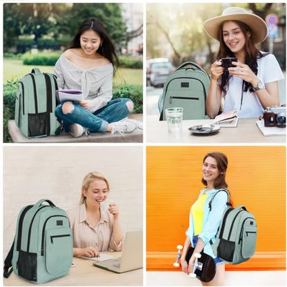 MATEIN Laptop Backpack for Girls Teen, Expandable School Backpack 15.6 inch - color: Cyan, size: 15.6 inch