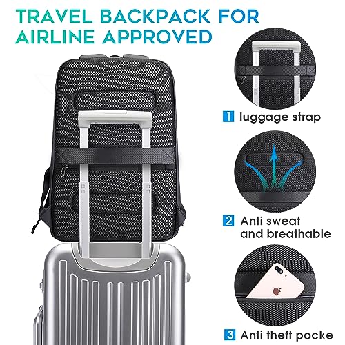 BANGE Business Smart Backpack Waterproof fit 15.6 Inch Laptop Backpack with USB Charging Port,Travel Durable Backpack - color: Blue