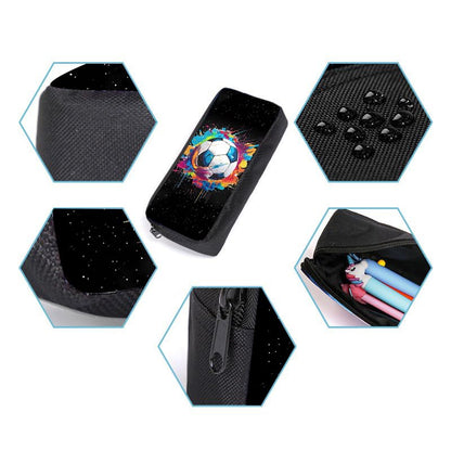 3PCS Soccer Backpack Set, 16" Lightweight Football Daypack, Soccer Ball Print Casual Laptop Backpack for Travel Camping Work (style-7) - color: Style-7