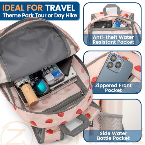 ZOMAKE Ultra Lightweight Packable Backpack 25L, Foldable Hiking Backpacks Water Resistant Small Folding Daypack for Travel(Strawberry Print) - color: Strawberry Print