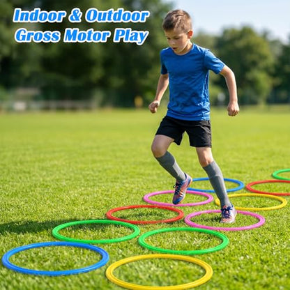 20PCS Agility Rings Speed and Agility Training Rings, 15 Inch Speed Training Hopscotch Ring Plastic Circle Jumping Hoops for Gymnastics Practice Party Games Activities