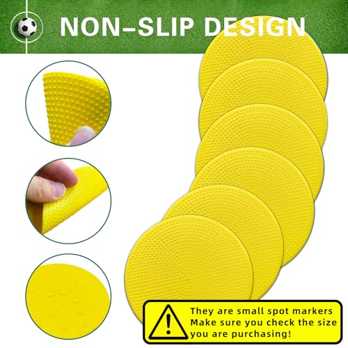 Poly Spot Markers 4.73 inch/10 inch 12 Pcs Non-Slip Rubber Agility Training Markers Floor Dots Flat Field Cones for Football, Soccer, Basketball, School Exercise Drills, Dance Practice - style: 4.73 inch 24 Pcs Orange Red (TPE)