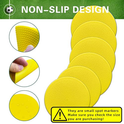 Poly Spot Markers 4.73 inch/10 inch 12 Pcs Non-Slip Rubber Agility Training Markers Floor Dots Flat Field Cones for Football, Soccer, Basketball, School Exercise Drills, Dance Practice - style: 4.73 inch 24 Pcs Orange Red (TPE)