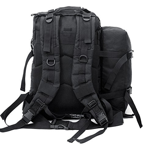 Seibertron Falcon Water Repellent Hiking Camping Backpack Compact Pack Summit Bag Black 37L(1+1) - color: Black 37l+1detachable Pack