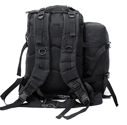 Seibertron Falcon Water Repellent Hiking Camping Backpack Compact Pack Summit Bag Black 37L(1+1) - color: Black 37l+1detachable Pack